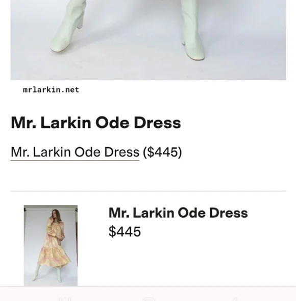 Mr. Larkin Pastel Ethereal Fairy Coquette Metallic Ode Sz S Midi Dress - Picture 10 of 15
